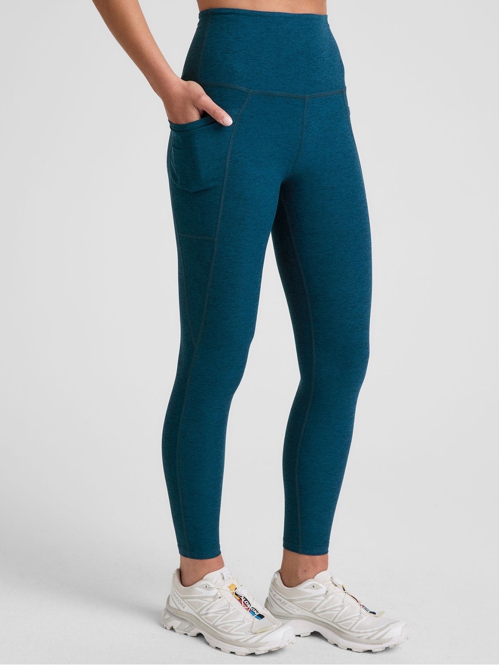 Beyond yoga Spacedye Out Of Pocket High Waisted Midi Legging Blue Gem Heather M